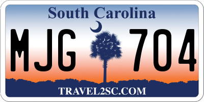SC license plate MJG704