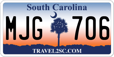 SC license plate MJG706