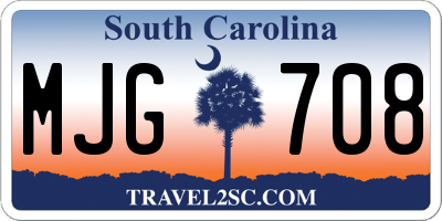 SC license plate MJG708