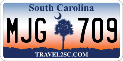 SC license plate MJG709