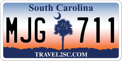 SC license plate MJG711