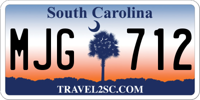 SC license plate MJG712