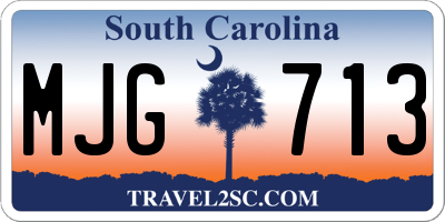 SC license plate MJG713