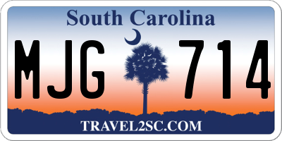 SC license plate MJG714