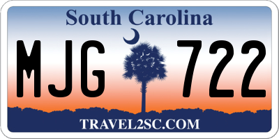 SC license plate MJG722
