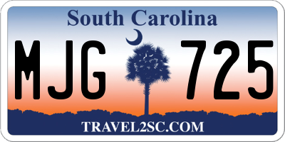 SC license plate MJG725