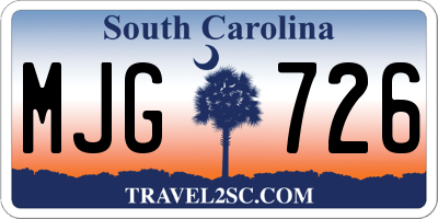 SC license plate MJG726