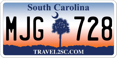 SC license plate MJG728