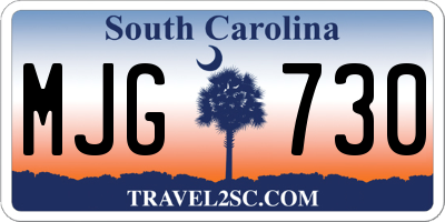 SC license plate MJG730