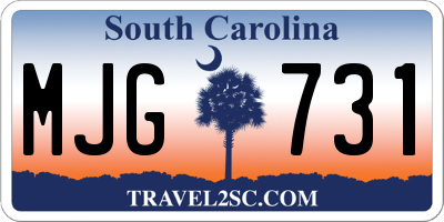 SC license plate MJG731
