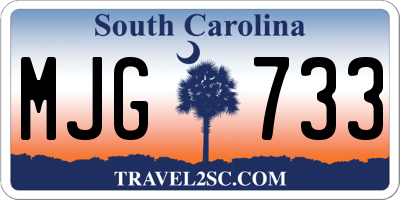 SC license plate MJG733
