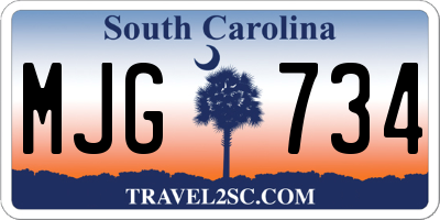 SC license plate MJG734