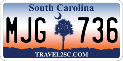 SC license plate MJG736