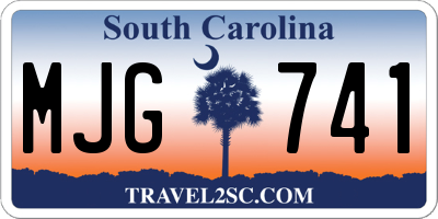 SC license plate MJG741