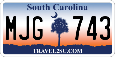 SC license plate MJG743