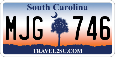 SC license plate MJG746