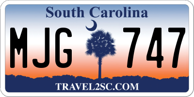 SC license plate MJG747