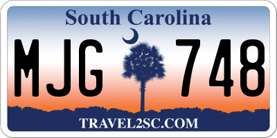 SC license plate MJG748