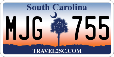 SC license plate MJG755