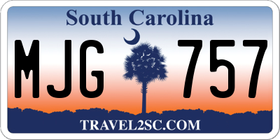 SC license plate MJG757