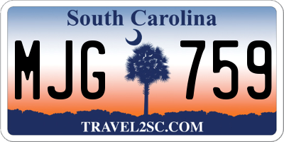 SC license plate MJG759