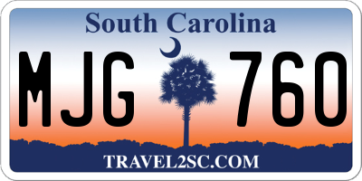 SC license plate MJG760