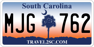 SC license plate MJG762