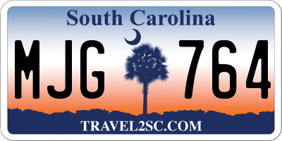 SC license plate MJG764