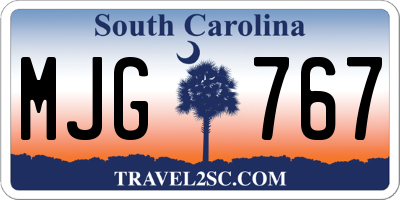 SC license plate MJG767
