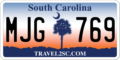 SC license plate MJG769