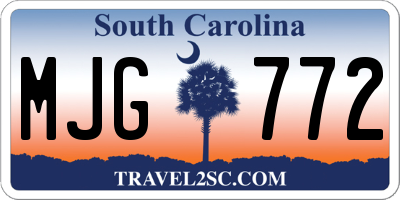 SC license plate MJG772