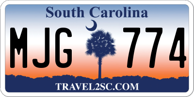 SC license plate MJG774
