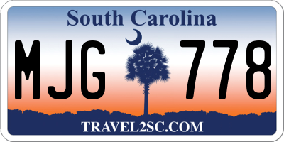 SC license plate MJG778