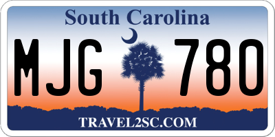 SC license plate MJG780