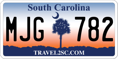 SC license plate MJG782