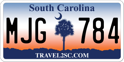 SC license plate MJG784