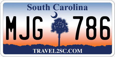 SC license plate MJG786