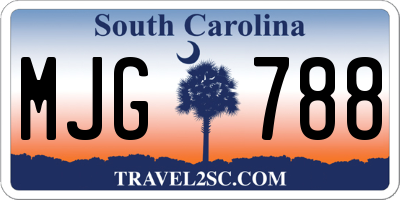 SC license plate MJG788