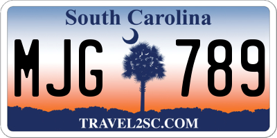 SC license plate MJG789