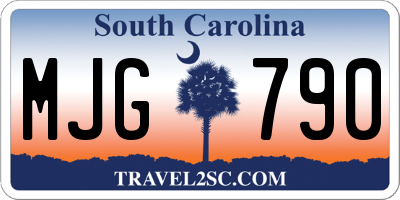 SC license plate MJG790