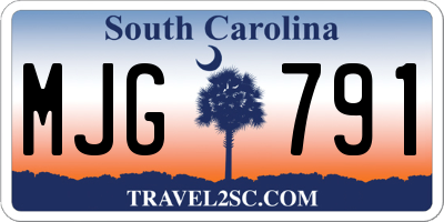 SC license plate MJG791