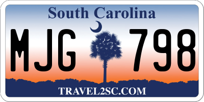 SC license plate MJG798