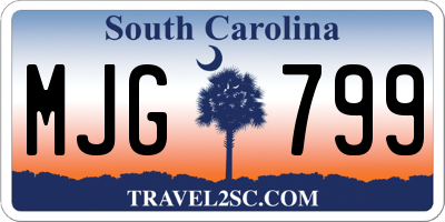 SC license plate MJG799
