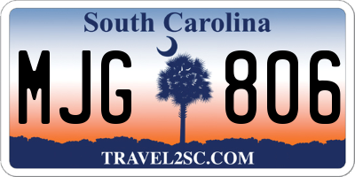 SC license plate MJG806