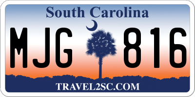 SC license plate MJG816