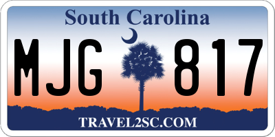 SC license plate MJG817