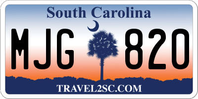 SC license plate MJG820