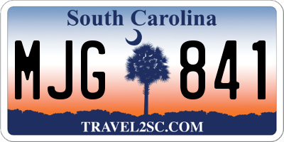 SC license plate MJG841