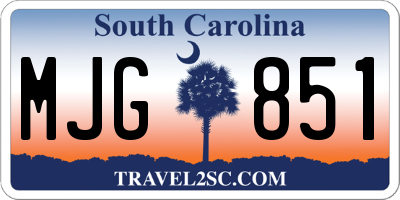 SC license plate MJG851