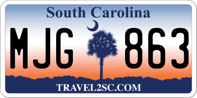 SC license plate MJG863